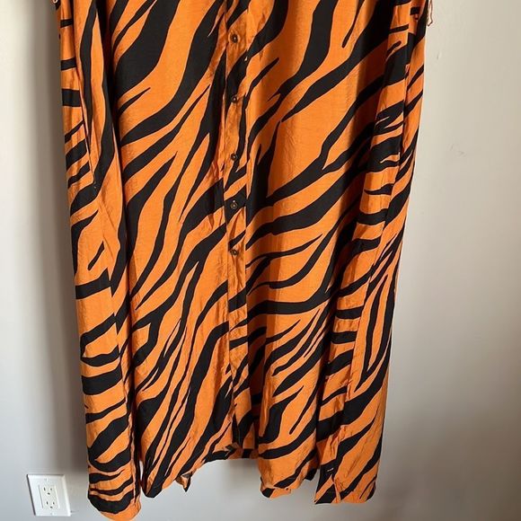 Anthropologie Orange and Black Zebra Print Dress - Picture 7 of 14